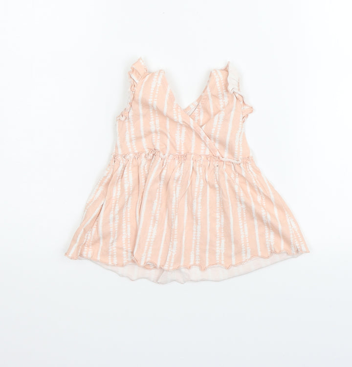 George Girls Orange Polka Dot Fit & Flare Size 6-9 Months