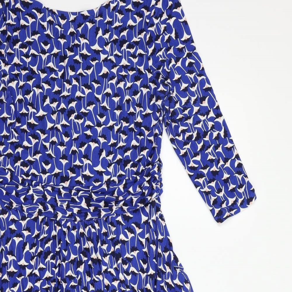 Boden Womens Blue Polka Dot  Fit & Flare  Size 16