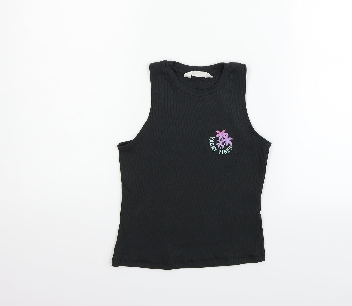 H&M Girls Black   Basic T-Shirt Size 9-10 Years