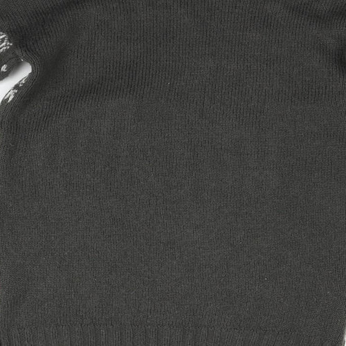 George Girls Grey Geometric  Pullover Jumper Size 9-10 Years  - CHRISTMAS