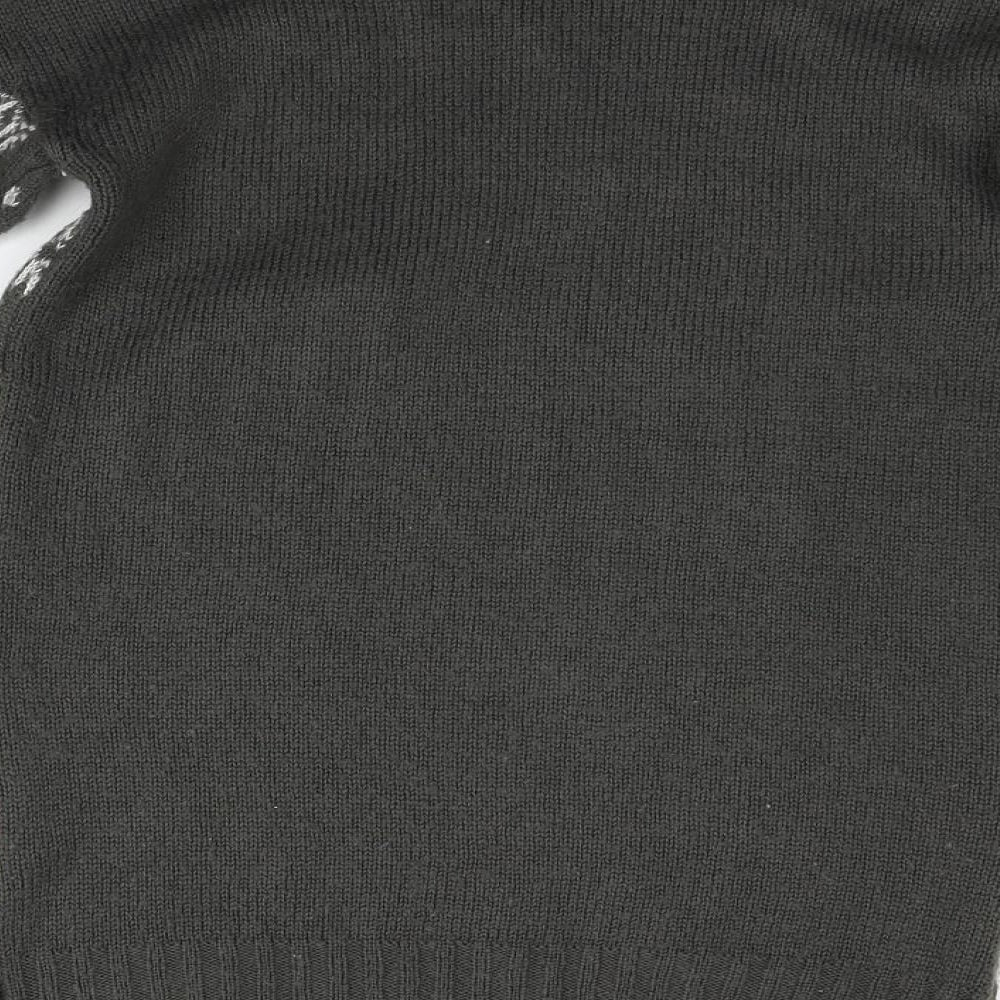 George Girls Grey Geometric  Pullover Jumper Size 9-10 Years  - CHRISTMAS