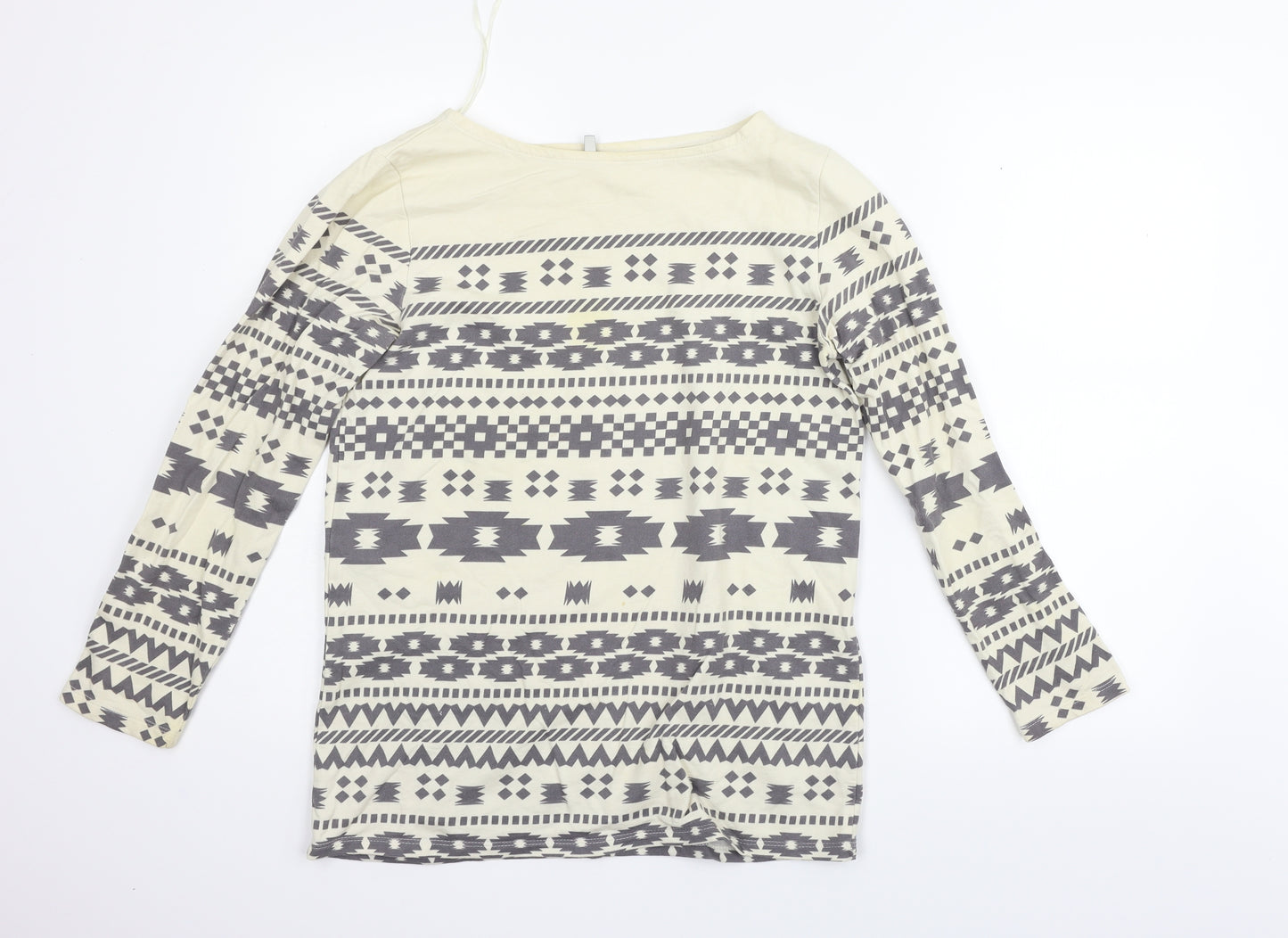 eVIE Womens Beige Geometric  Pullover Jumper Size 8