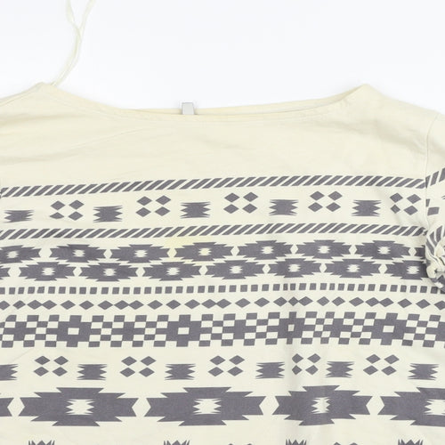 eVIE Womens Beige Geometric  Pullover Jumper Size 8