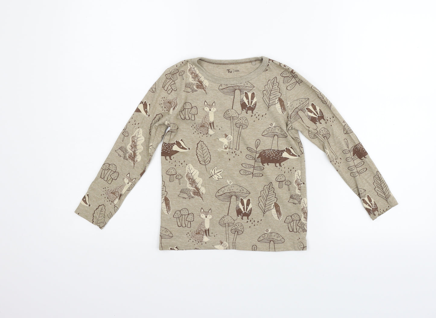 TU Girls Beige   Basic T-Shirt Size 3-4 Years