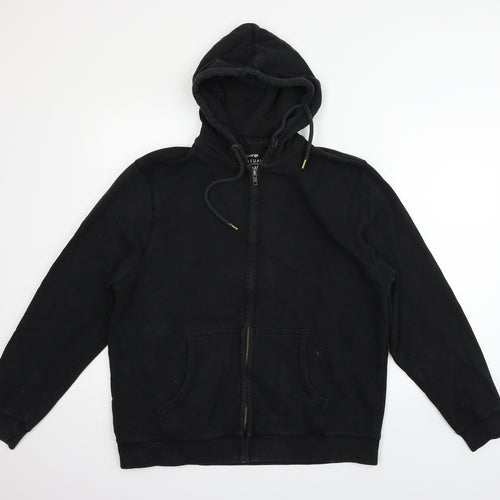 George Mens Black   Full Zip Hoodie Size L