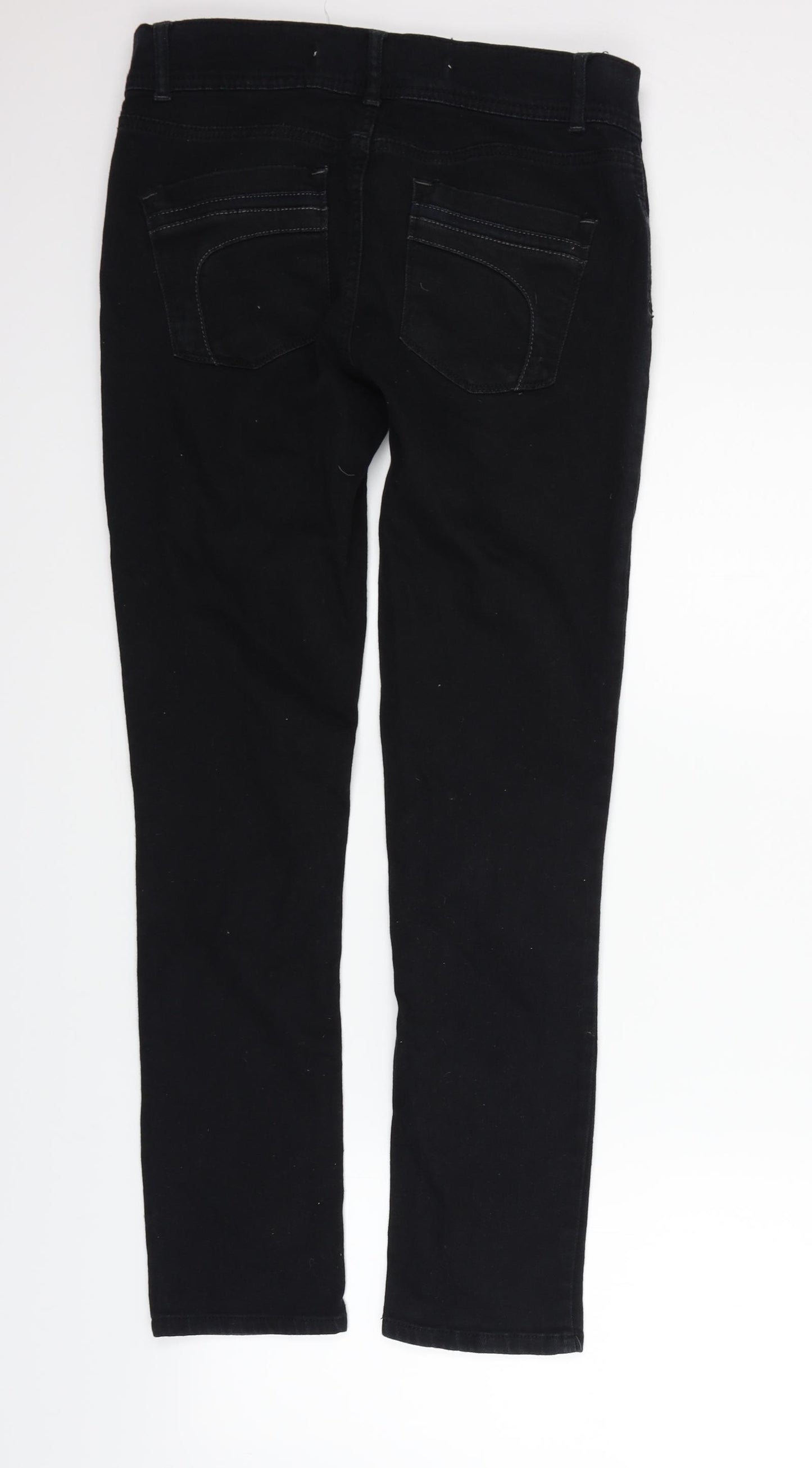 NEXT Womens Black   Straight Jeans Size 10 L27 in