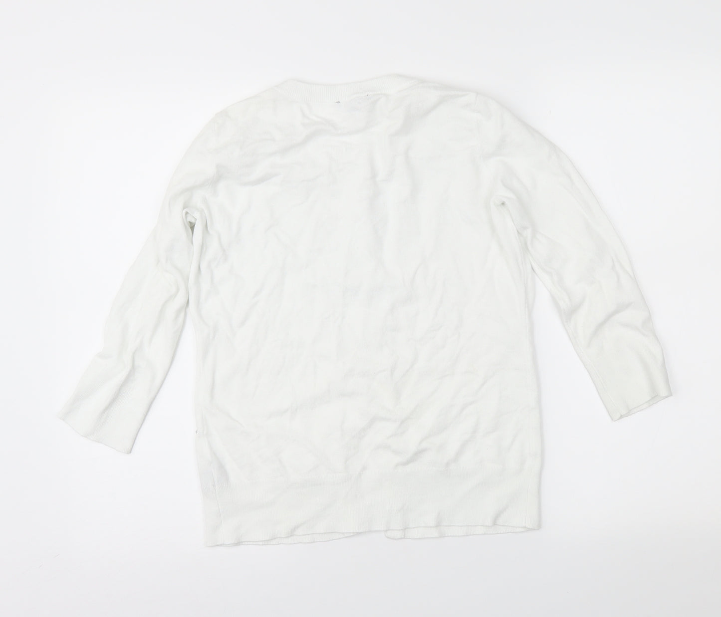 cynus Womens White   Cardigan Jumper Size S