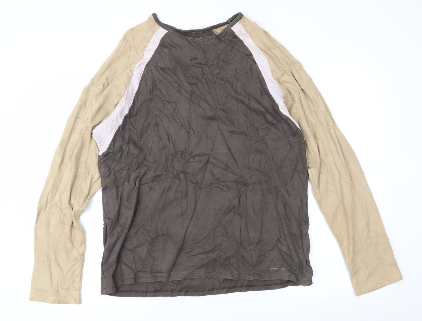 French Connection Mens Brown Colourblock   T-Shirt Size L