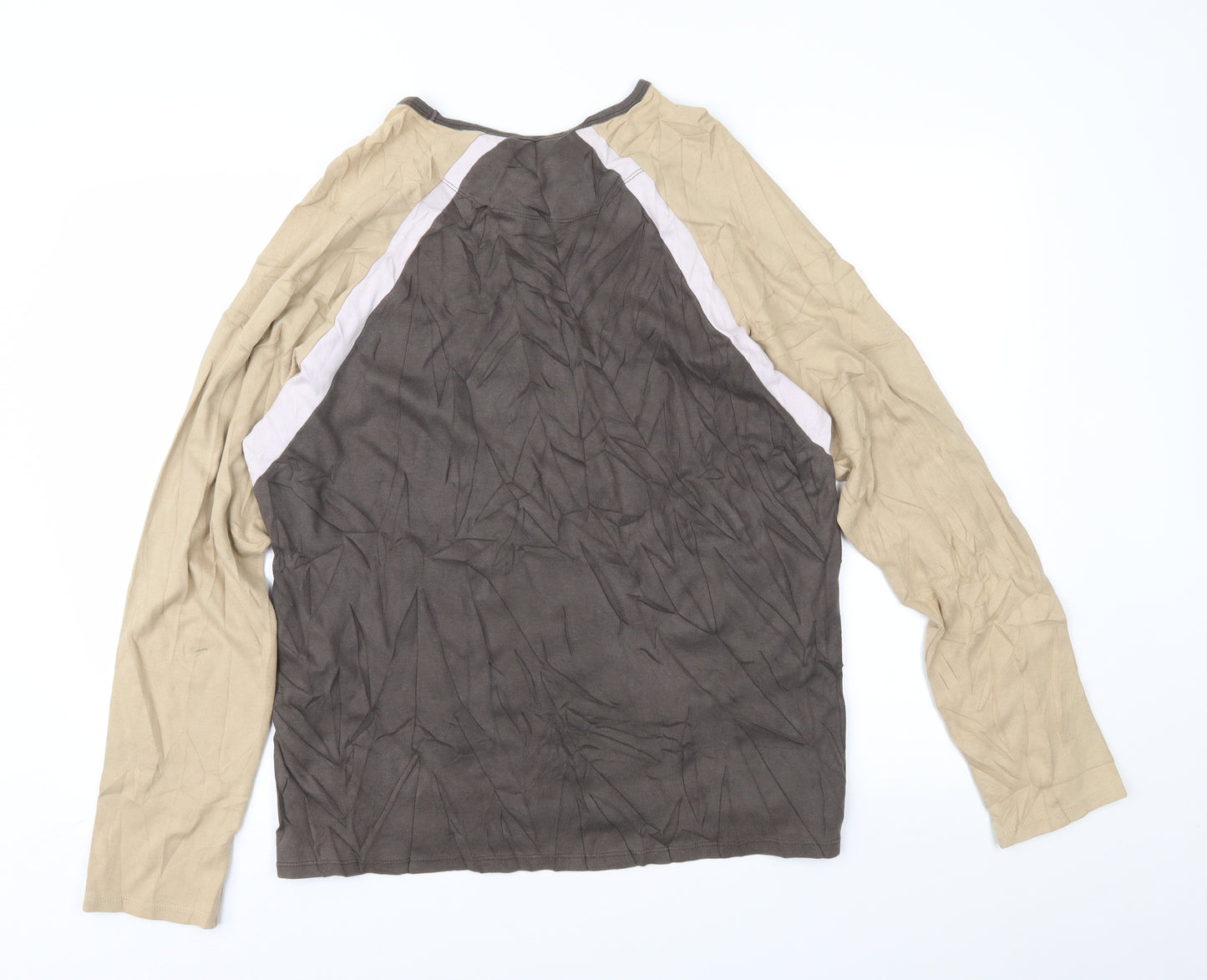 French Connection Mens Brown Colourblock   T-Shirt Size L
