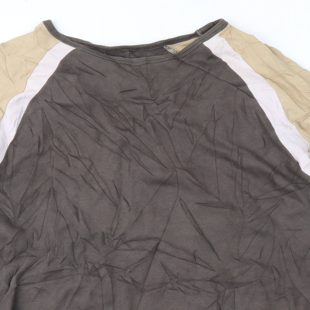 French Connection Mens Brown Colourblock   T-Shirt Size L