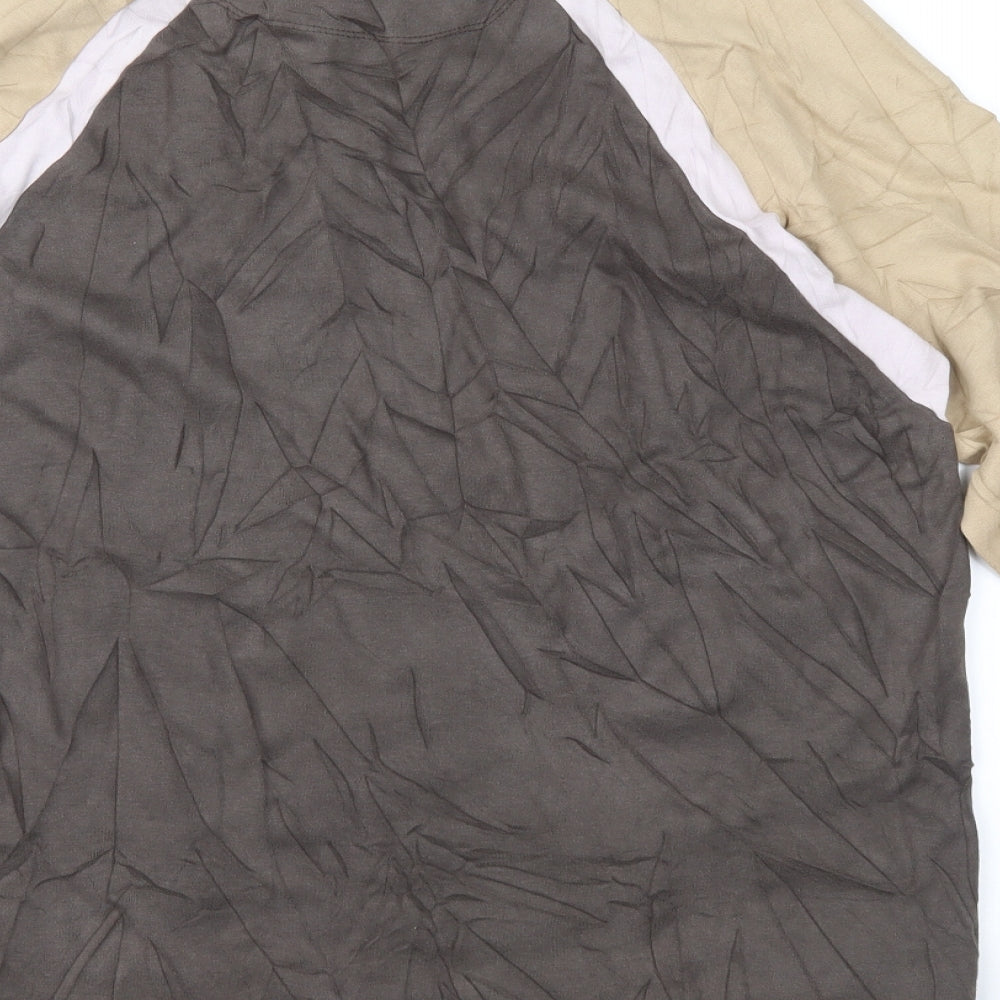 French Connection Mens Brown Colourblock   T-Shirt Size L