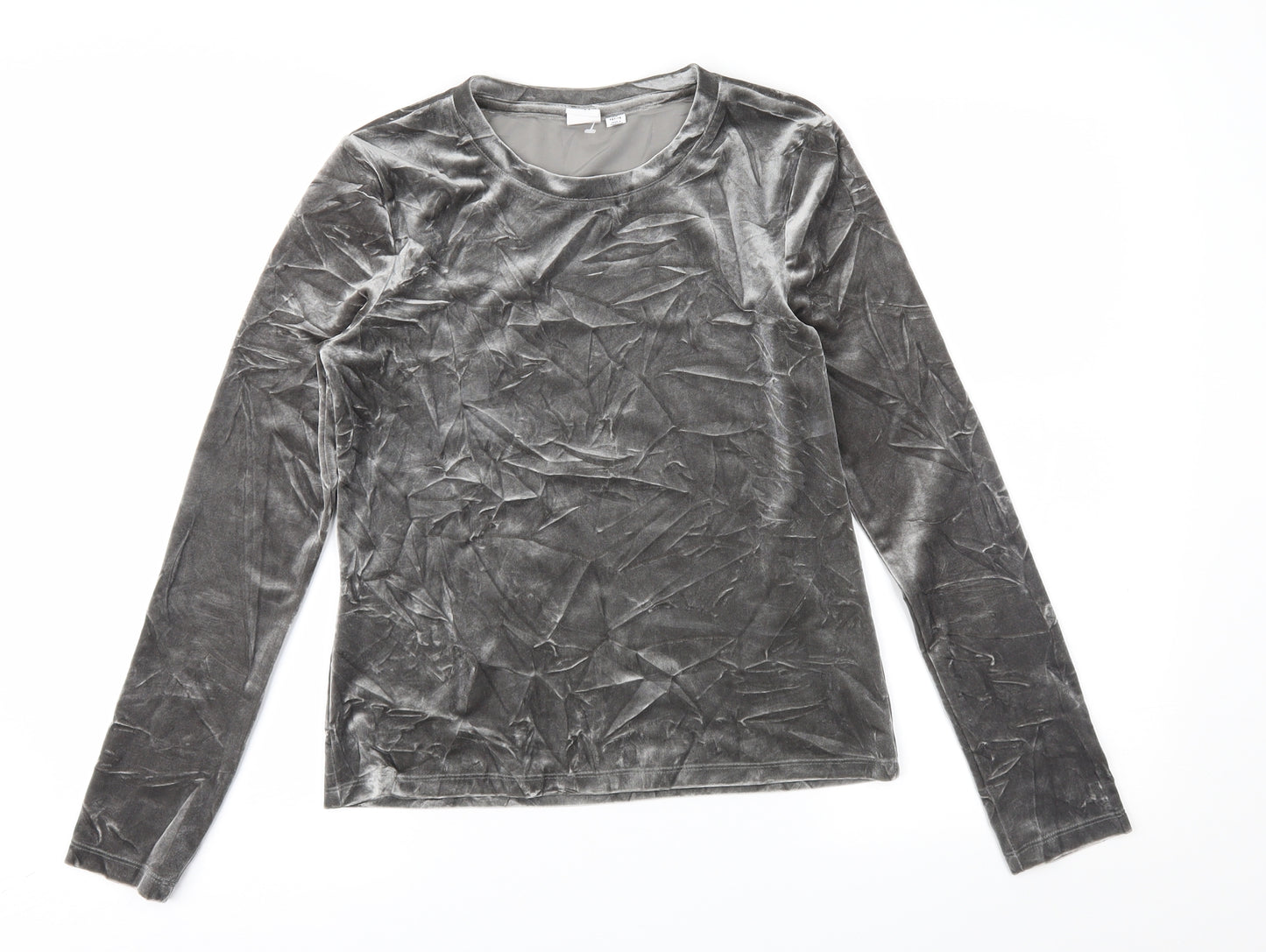 Gap Womens Silver  Velour Basic Blouse Size XS