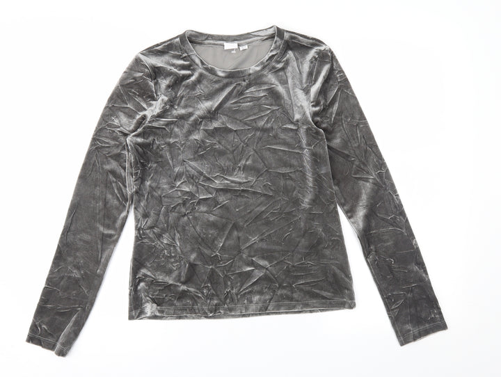 Gap Womens Silver Velour Basic Blouse Size XS