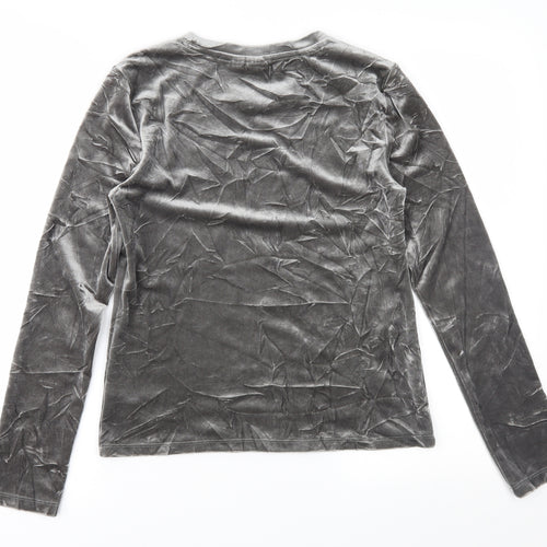 Gap Womens Silver  Velour Basic Blouse Size XS