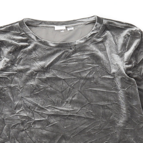 Gap Womens Silver  Velour Basic Blouse Size XS