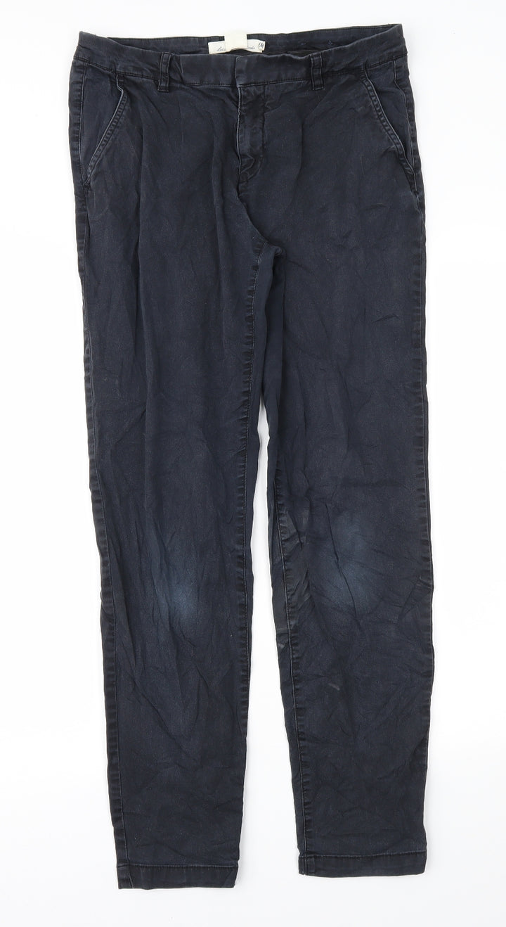 H&M Womens Blue  Denim Straight Jeans Size 10 L28 in