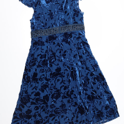 Hobbs Womens Blue Floral  Fit & Flare  Size 12