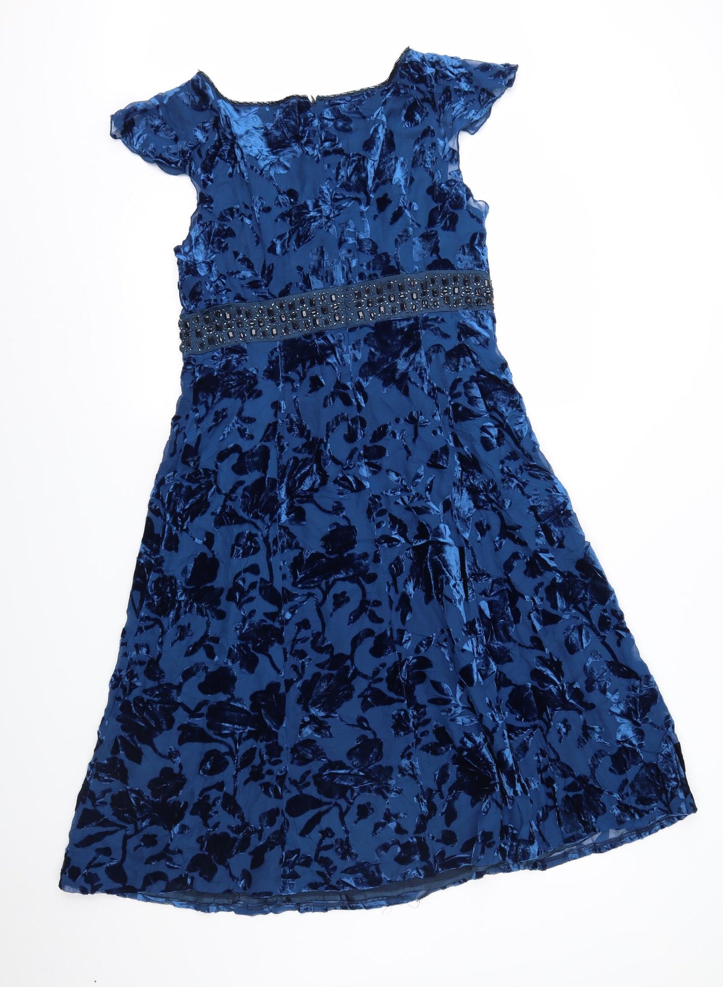 Hobbs Womens Blue Floral  Fit & Flare  Size 12