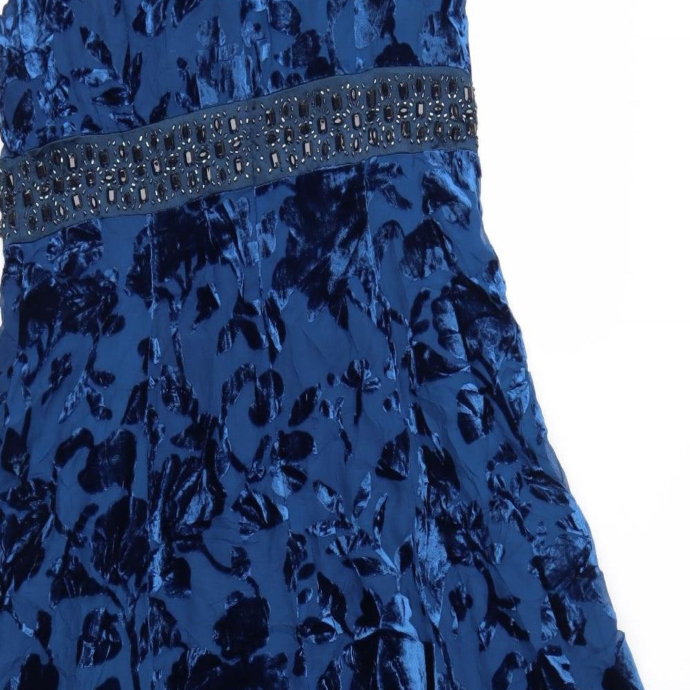 Hobbs Womens Blue Floral  Fit & Flare  Size 12
