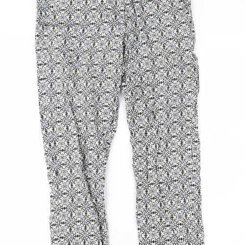 H&M Womens Black Geometric  Cropped Trousers Size 30 in L24 in