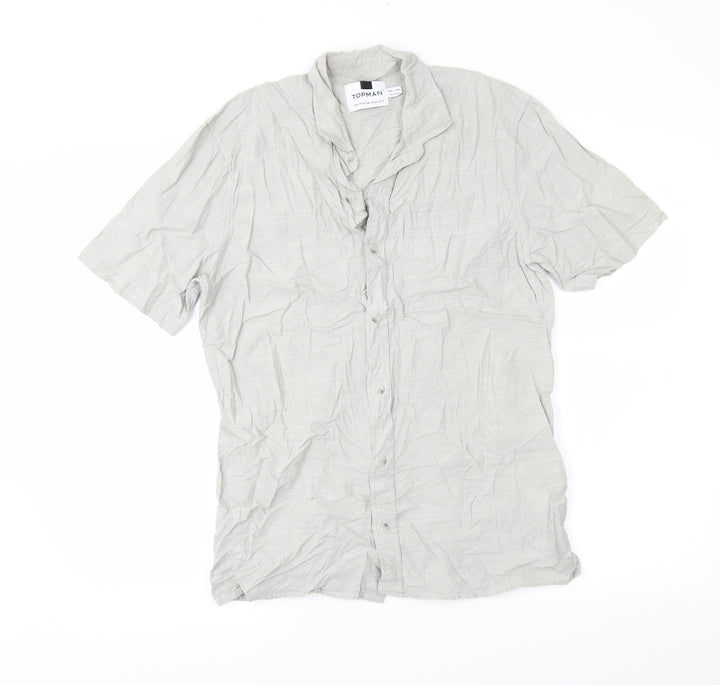 Topman Mens Grey    Button-Up Size M