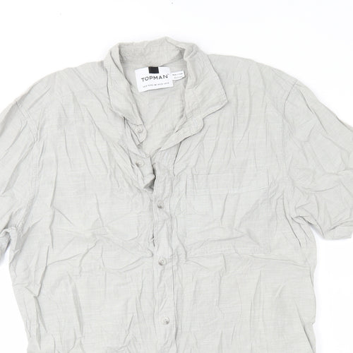 Topman Mens Grey    Button-Up Size M