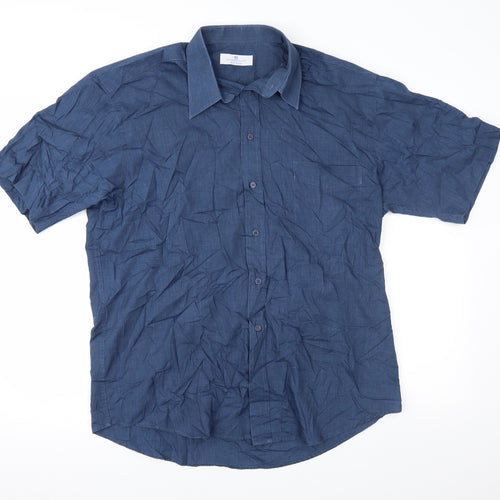 Essentials Mens Blue    Button-Up Size 16.5