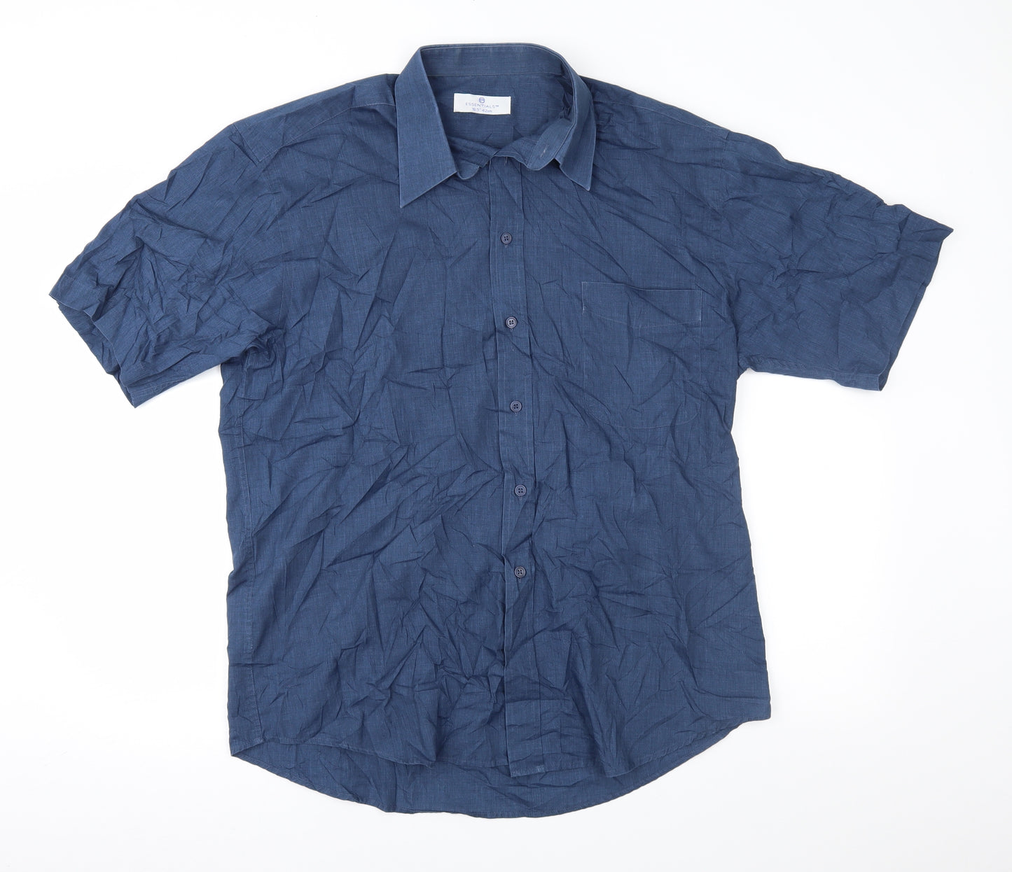 Essentials Mens Blue    Button-Up Size 16.5