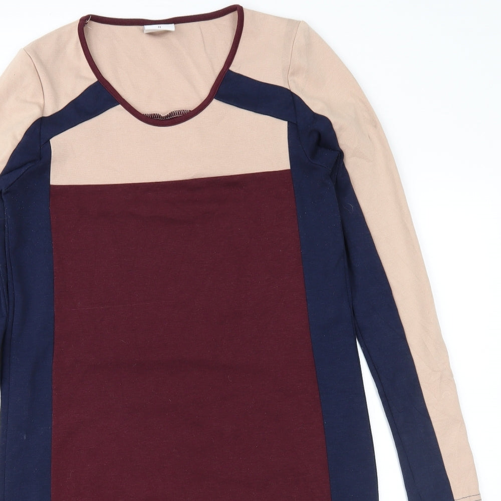 Mama-licious Womens Red Colourblock Jersey Shift  Size M