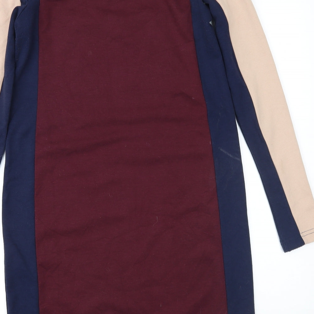 Mama-licious Womens Red Colourblock Jersey Shift  Size M