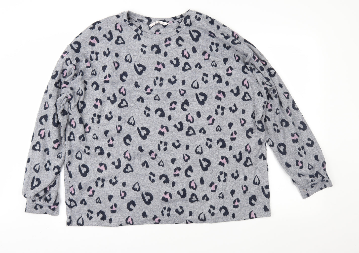 TU Womens Grey Animal Print  Top Pyjama Top Size 20