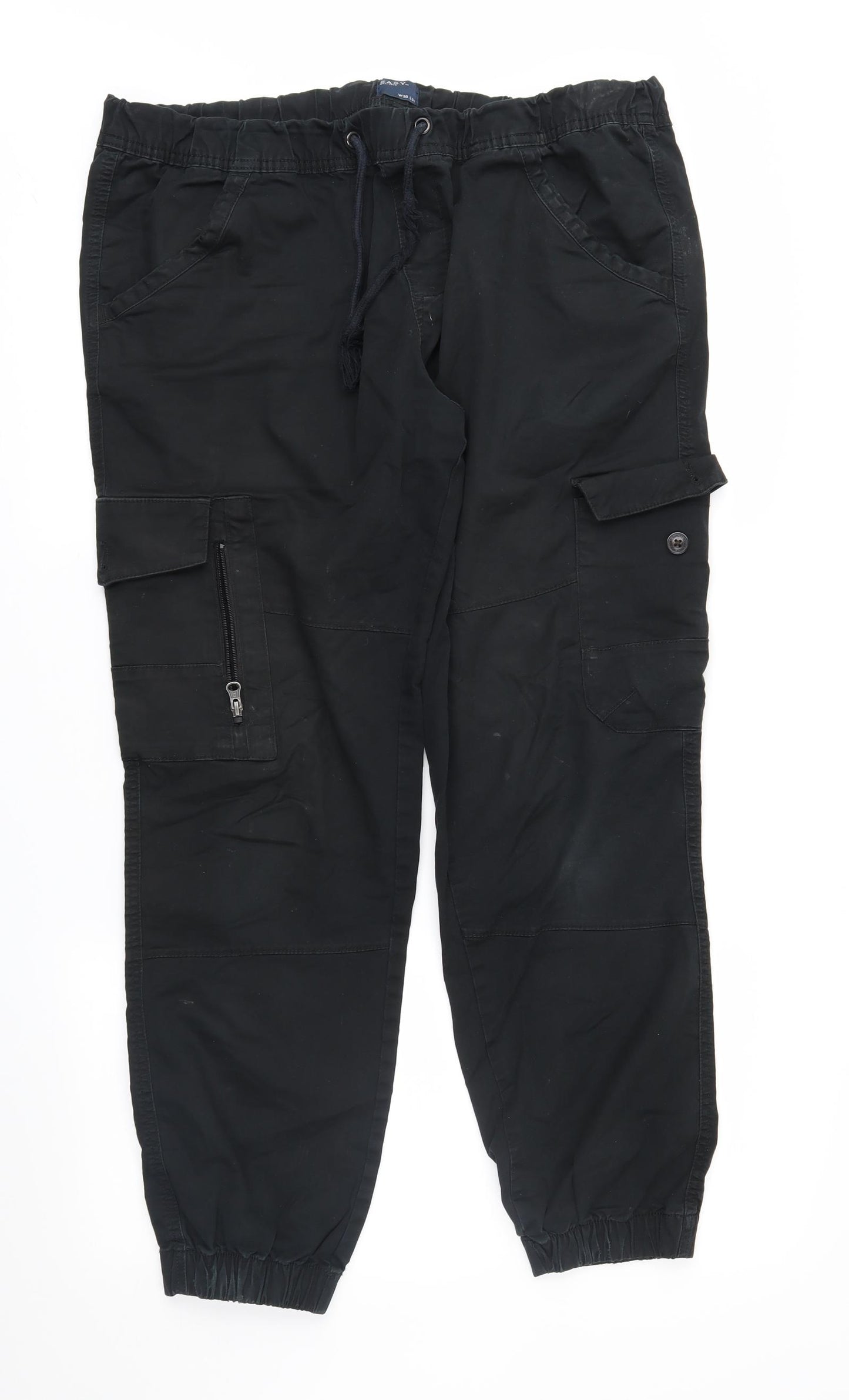 Easy Mens Black   Cargo Trousers Size 36 in L31 in
