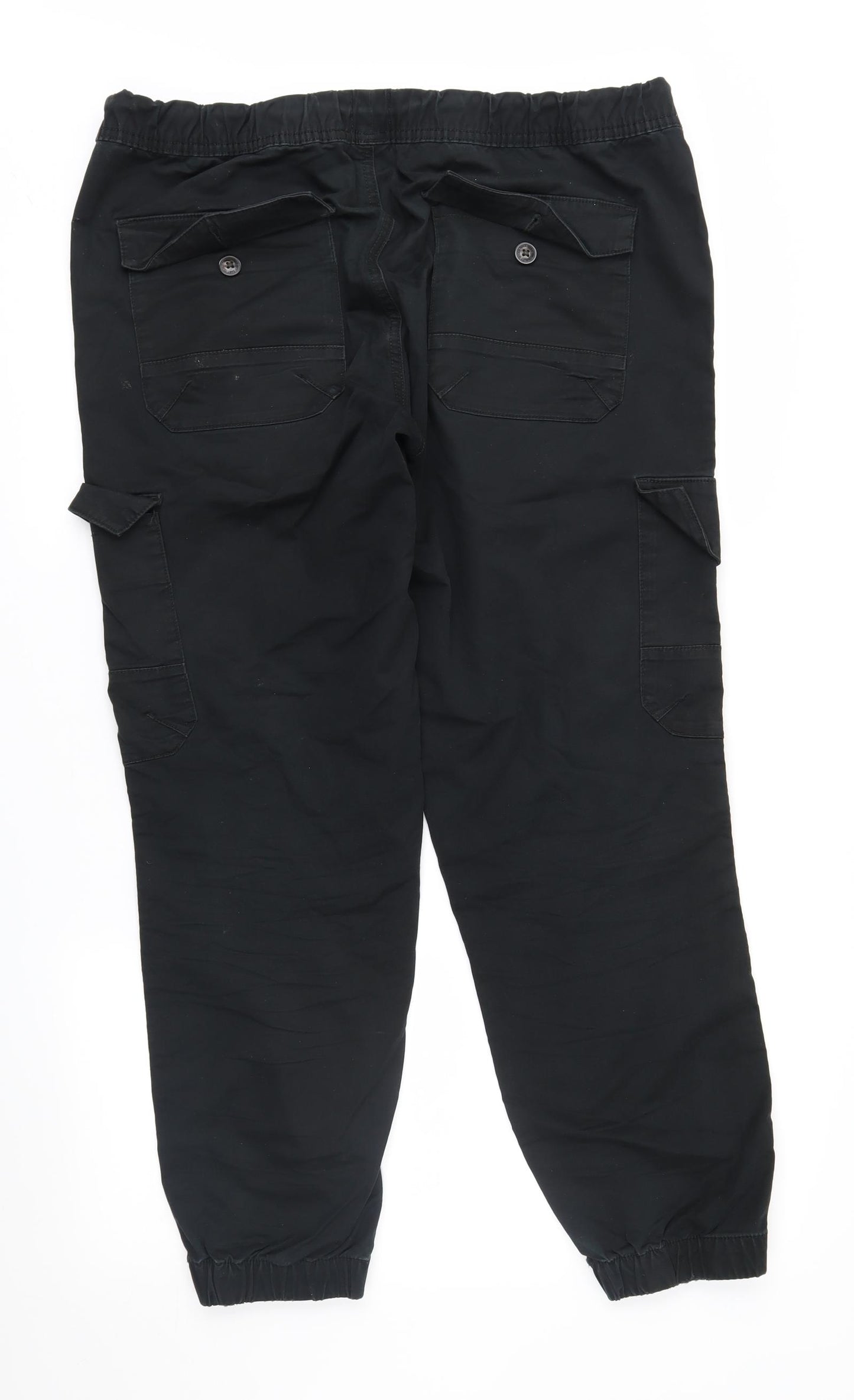Easy Mens Black   Cargo Trousers Size 36 in L31 in