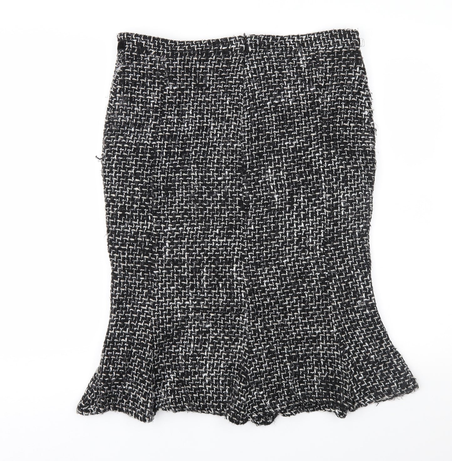 Made in Italy Womens Black Geometric  Trumpet Skirt Size L