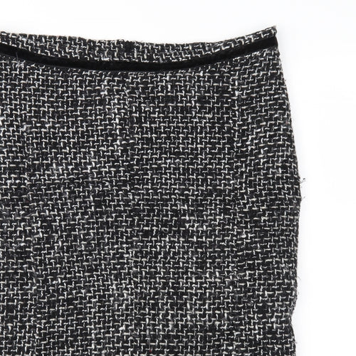 Made in Italy Womens Black Geometric  Trumpet Skirt Size L