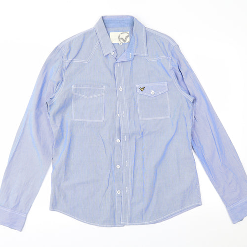 Voi Jeans Mens Blue Striped   Button-Up Size M
