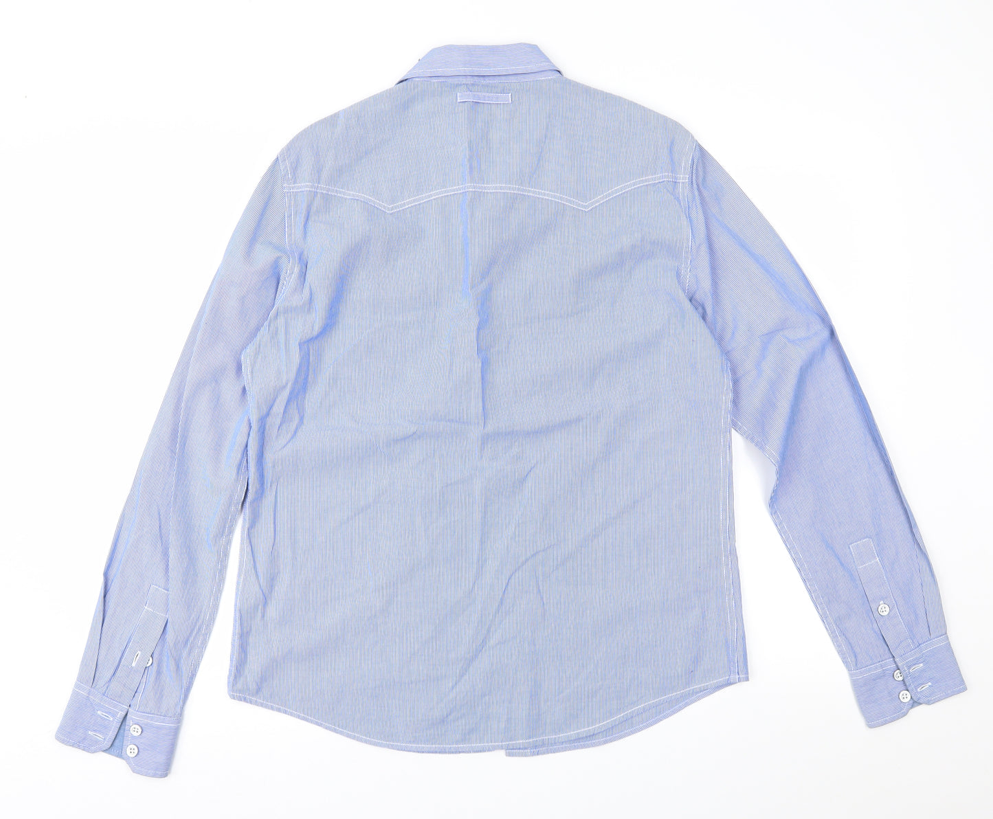 Voi Jeans Mens Blue Striped   Button-Up Size M