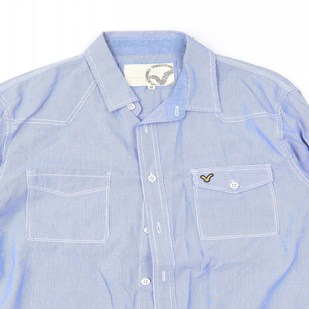 Voi Jeans Mens Blue Striped   Button-Up Size M