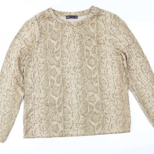 Marks and Spencer Womens Brown Animal Print  Basic Blouse Size 16