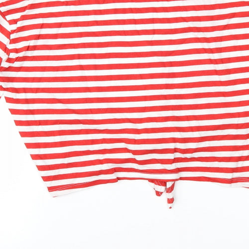 Divided Womens Red Striped  Basic T-Shirt Size XS