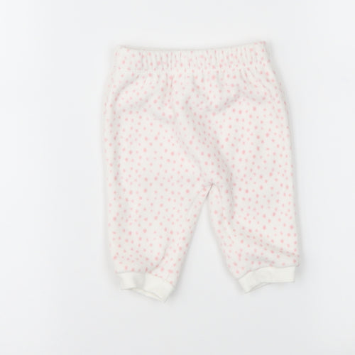 George Girls White Polka Dot  Jogger Trousers Size 0-3 Months