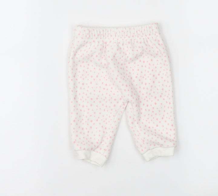 George Girls White Polka Dot  Jogger Trousers Size 0-3 Months