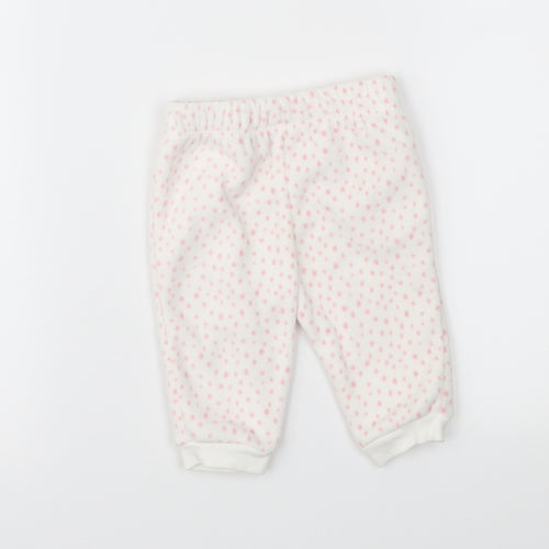George Girls White Polka Dot  Jogger Trousers Size 0-3 Months