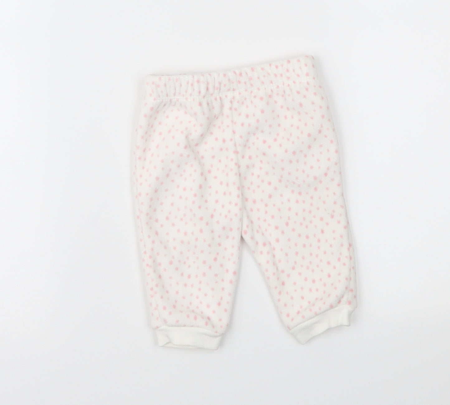 George Girls White Polka Dot  Jogger Trousers Size 0-3 Months