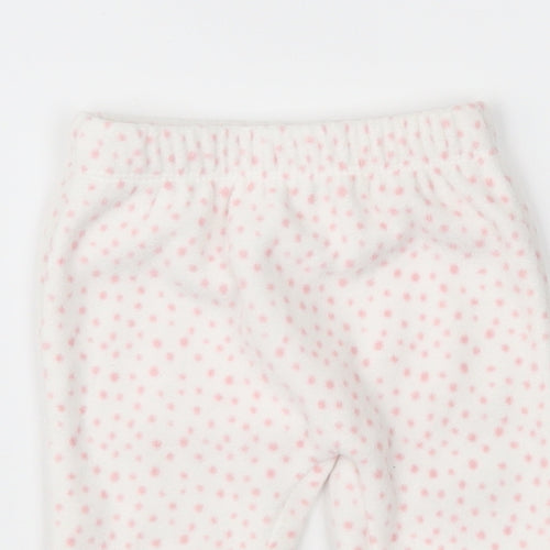 George Girls White Polka Dot  Jogger Trousers Size 0-3 Months