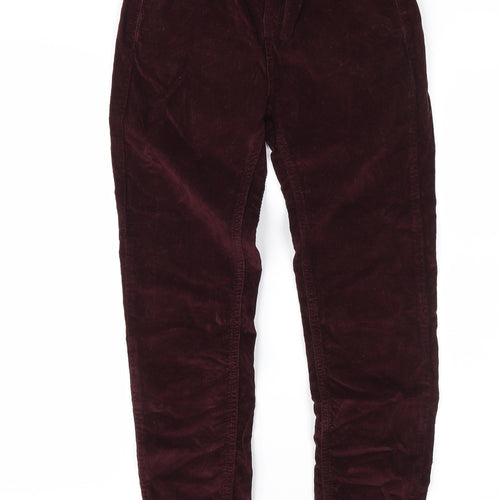 Topshop Womens Purple  Corduroy Trousers  Size 25 in L30 in