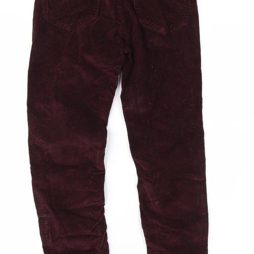 Topshop Womens Purple  Corduroy Trousers  Size 25 in L30 in