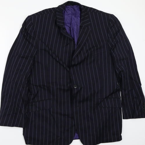 Blazer Womens Blue Striped  Jacket Blazer Size 44