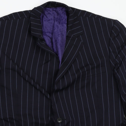 Blazer Womens Blue Striped  Jacket Blazer Size 44