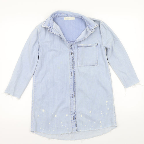 Zara Girls Blue   Basic Button-Up Size 9-10 Years